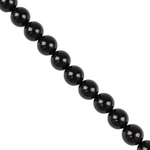 270cts Black Spinel Plain Rounds, Approx 8mm, 38cm Strand