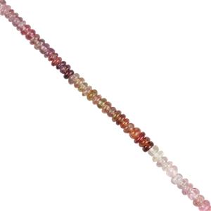 40cts Multi-Colour Spinel Smooth Rondelles Approx 3x2 to 4x3mm, 30cm 