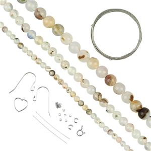 Natural Galaxy Agate and 925 Sterling Silver Project With Instructions By Debbie Kershaw
