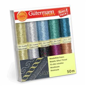 Gütermann Metallic Effect Thread Set Assorted Colours 10 x 50m