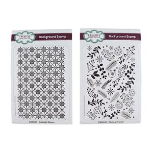 Pair of Creative Expressions 4 in by 6 in Pre Cut Rubber Stamps 