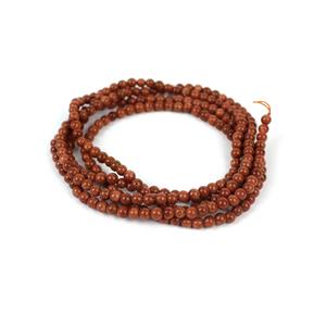 115cts Golden Goldstone Plain Round Approx 4mm, 1Meter Strand