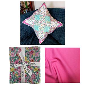 Suzie Duncan's Liberty Pink Crossed Floral Cushion Kit: Instructions & Fabrics 0.5m & 5 FQ