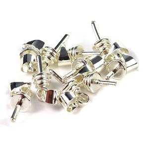 Silver Plated Base Metal Pegs with Bails (10pcs)