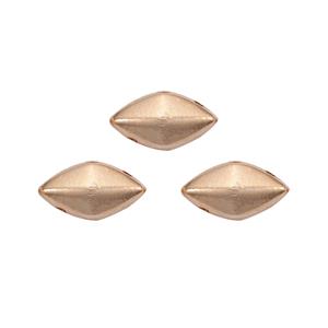 Rose Gold Plated Base Metal Bobbi Beads, Approx 6x12mm (15pcs)