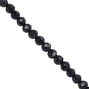 Blue Goldstone Faceted Round Approx 2mm, 31cm Strands