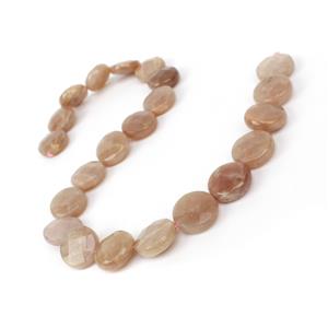 370cts Sunstone Faceted Coins Approx 18mm, 38cm Strand