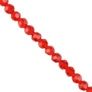 Red 8mm Faceted Glass Rounds, 1m 