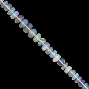 18cts Ethiopian Opal Plain Rondelle Approx 2x1 to 5x3mm, 20cm Strand