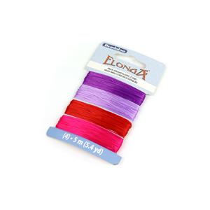Elonga Stretch Cord, 0.7 mm (.028 in), Purple, Lilac, Red, Pink, 5 m (5.4 yd) 