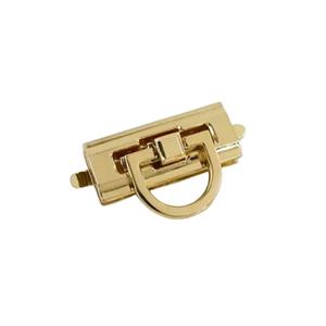 Gold Rectangle Bag Lock Clasp (4cm x 1.5cm)