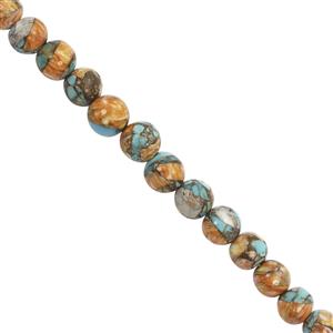 40cts Blue Spinney Oyster Turquoise Plain Rounds Approx 3 to 7mm, 20cm Strand 