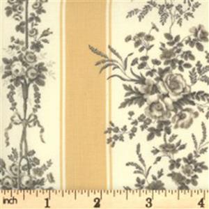 Moda Jardin De Fleurs Cream Floral Stripe Fabric 0.5m