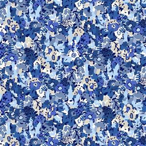 Liberty Garden Party Collection Meadow Haze Blue China Fabric 0.5m