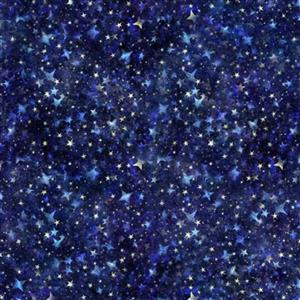 Aurora Collection Packed Stars Navy Extra Wide Fabric 0.5m (274cm)