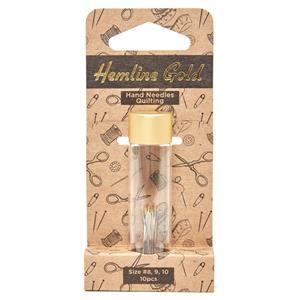 Hemline Gold Premium Hand Sewing Needles Quilting Sizes 8-10 