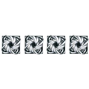 Sanntangle Black & White Swirls Tile Fabric Panel (Approx 7