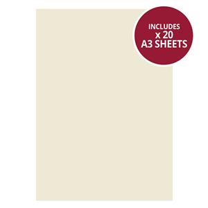 Adorable Scorable Cardstock - A3 Ivory, Contains 20 x A3 350gsm