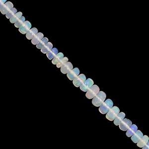 14cts Ethiopian Opal Smooth Rondelle Approx 2x1 to 5x3mm, 20cm Strand