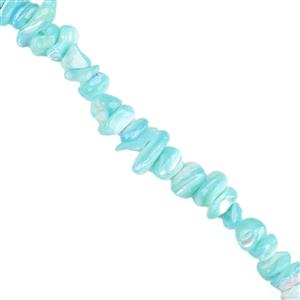 Sky Blue Mother of Pearl Meduim Nuggets Approx 8-10mm, 39cm Strand