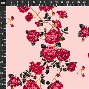 Anna Maria Horner Love Always Pink Rose Stem Fabric 0.5m