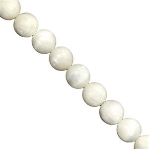 235cts Selenite Plain Round Approx 10 to 12mm, 33cm Strand