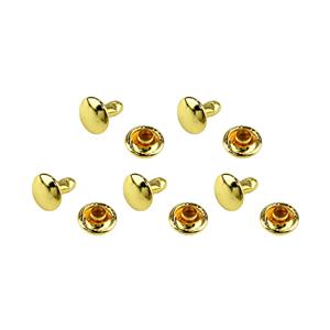 Gold Coloured Base Metal Rivets, 7mm (5 pairs)