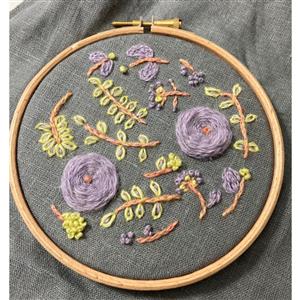 Little House of Victoria Lilac Chrysanthemum Wool Embroidery Kit