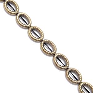 Pyrite Colour Haematite Oval Rings Approx 11x18mm, 38cm Strand