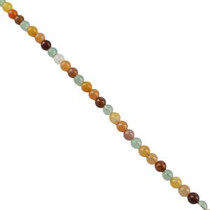 50cts Mixed Colour Quartzite Jade Rounds Approx 4mm, Approx 38cm Strand 
