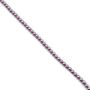 Pale Mauve Shell Pearl Plain Rounds Approx 4mm, 38cm strand