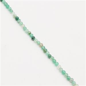 110cts Green Banded Agate Plain approx Round 4mm, 1m Strand
