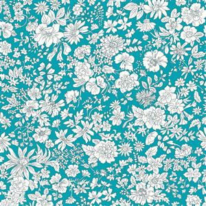 Liberty Emily Belle Brights Peacock Fabric 0.5m