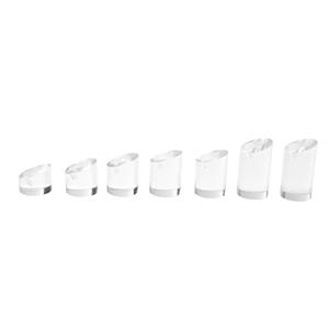 Clear Acrylic Stand Display Ring Holders, 7pcs (2.5x 2cm, 2.5 x 2.5cm  2.5 x 3.1cm, 2.5 x 3.4cm, 2.5 x 3.6cm, 2.5 x 4.5cm 2.5 x 4.7cm)