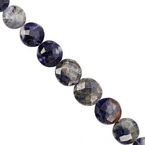 88cts Sodalite Graduated Faceted Coin Approx 8.5 to 14mm, 23cm Strand