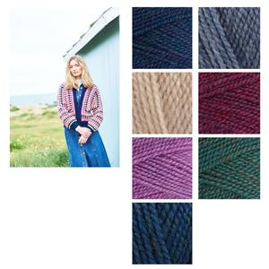 Stylecraft Granny Hexagon Long Crochet Cardigan (Upto Sizes 24-26) Kit: Pattern & Yarn (17 Balls)
