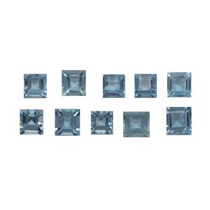 1.6cts  Marambaia Swiss Blue Topaz 3x3mm Square Pack of 10