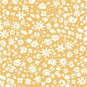 Liberty Carnaby Collection Bloomsbury Silhouette Yellow Fabric 0.5m