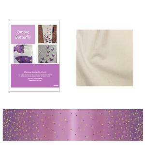 Delphine Brooks Mauve  Metallic Hearts Ombre Butterfly Wall Hanging Kit: Instructions & Templates & Fabric Bundle (1.0m)