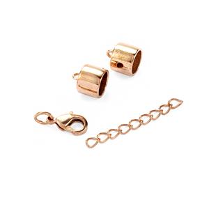 Rose Gold Plated Base Metal Findings Pack, 4 pcs