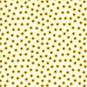 Lewis & Irene Sunflowers Collection Ditsy Sunflowers Cream Fabric 0.5m