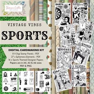 Vintage Vibes Sports - Digital Cardmaking Collection