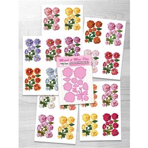 Debbi Moore Designs -Mini Match It Peony Die and Paper set with Forever Code