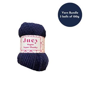 Bundle of Juey Super Chunky Yarn 3 x 100g Balls - Navy