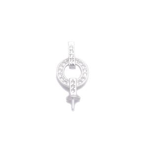 925 Sterling Silver Bail With Peg & White Topaz