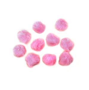 Pale Pink Faux Fur Pom Poms, Approx 4cm (10pk)