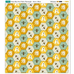 Hexie Bee Hive Fabric Rectangle Fabric Panel 47cm x 55cm