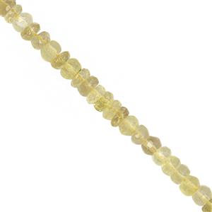 55cts Lemon Quartz Graduated Faceted Rondelle Approx 3x1 to 6x4mm, 32cm Strand