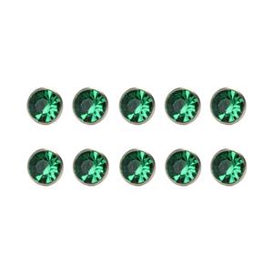 Green Machine 8mm Diamante Rivets with Jade Green Rhinestone (10 Sets)
