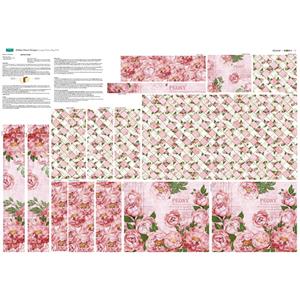 Debbi Moore Large Bag Panel Peony Pink Fabric Panel 140cm x 100cm